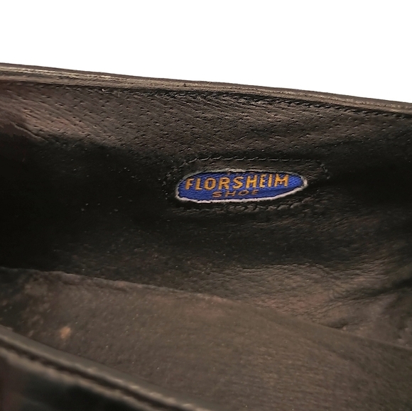 Florsheim Black Leather Tassel Wingtip Loafers Slip-On Size 8 1/2 D. - Picture 7 of 8